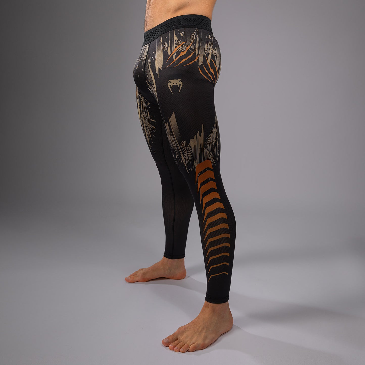 Venum Tiger Compressie Leggings Heren - Zwart / Neon Oranje