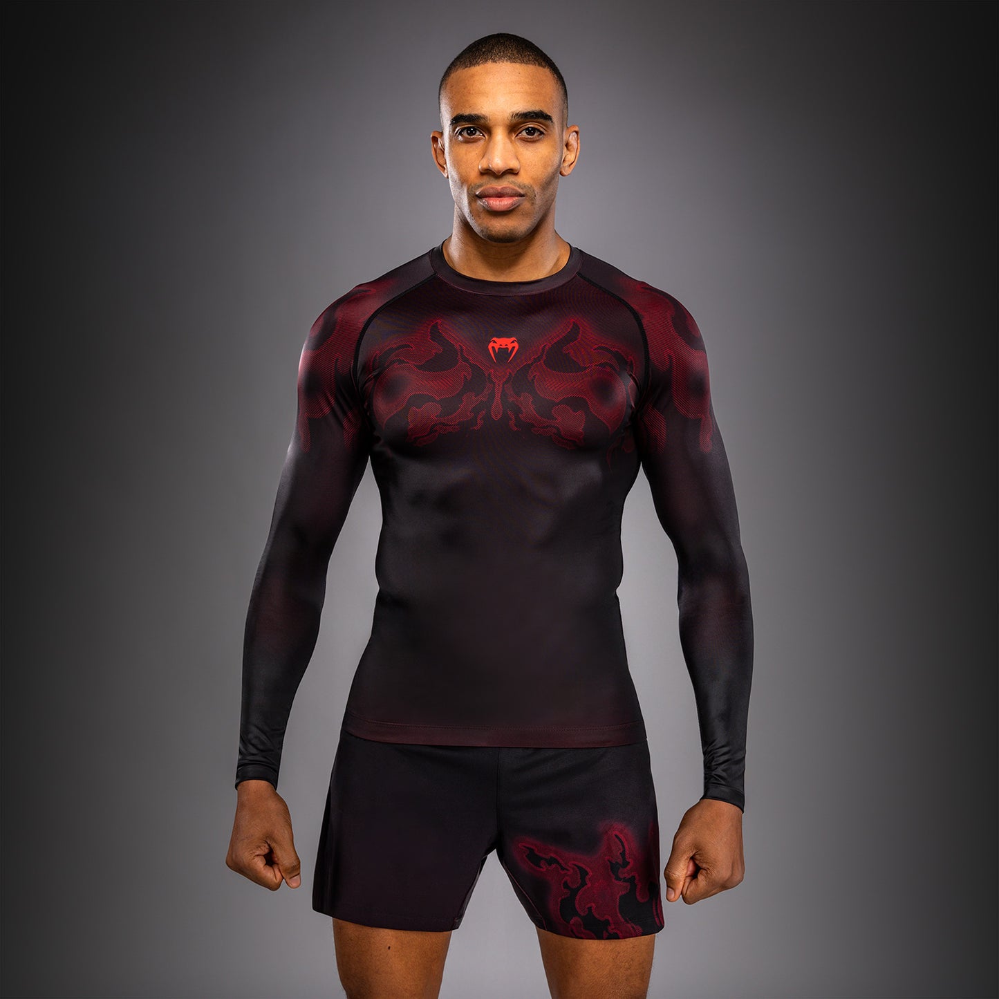 Venum Spectre Rashguard met lange mouwen – Zwart/Rood