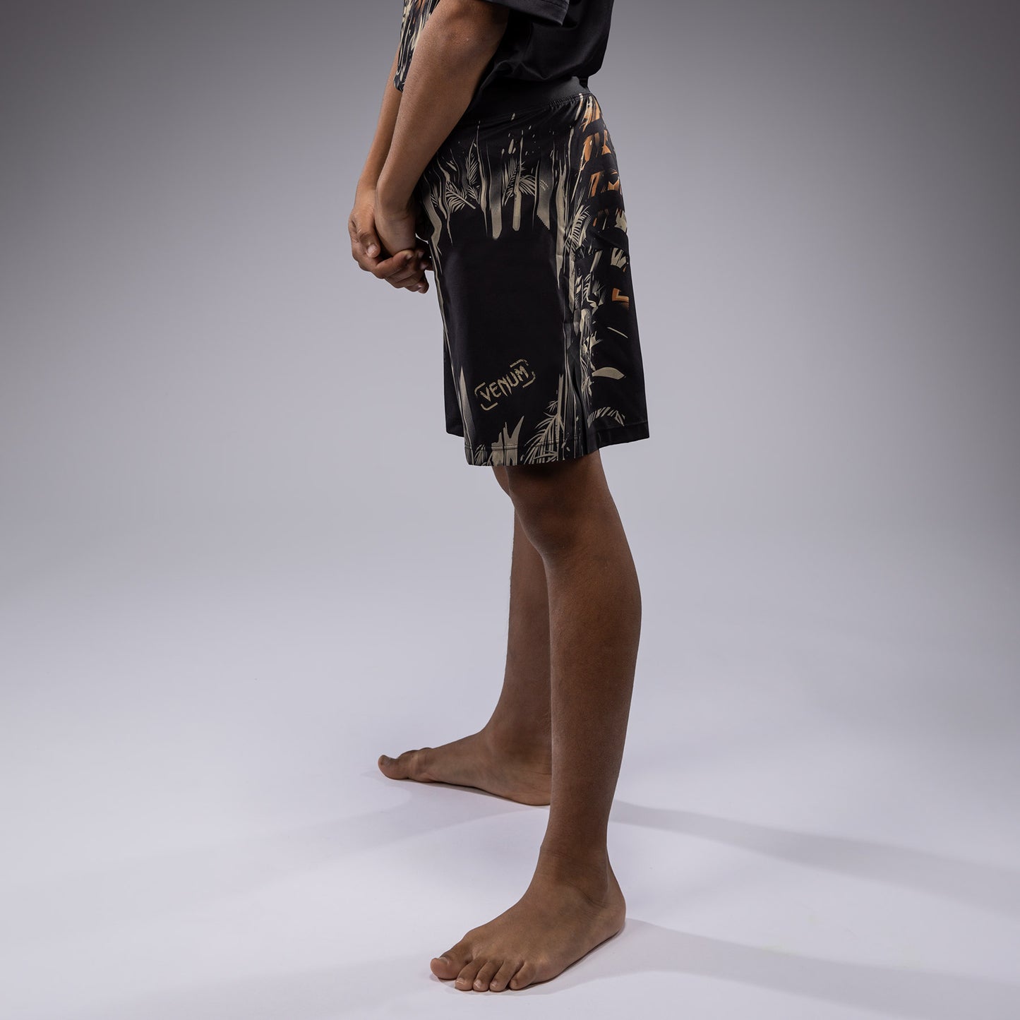 Venum Tiger Kids Fight Shorts - Zwart / Neon Oranje