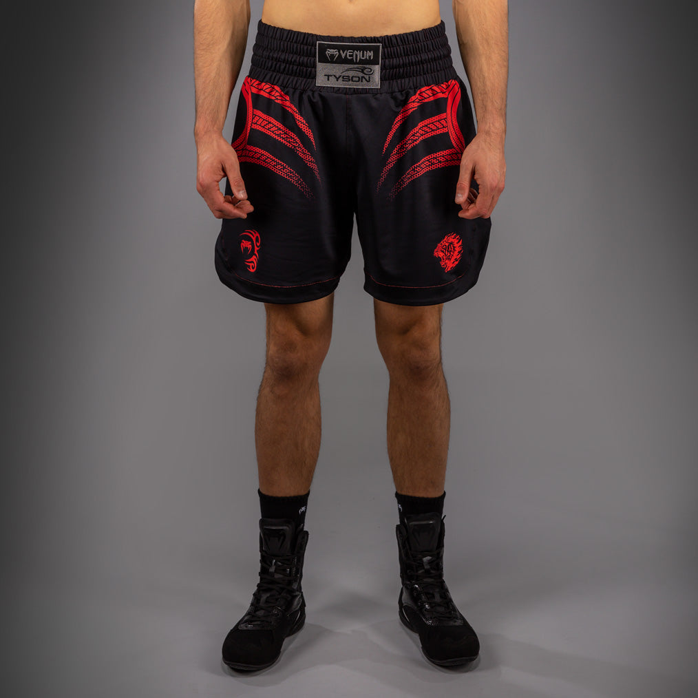 Venum x Mike Tyson Tiger Boksshorts - Diep Zwart/Intens Rood