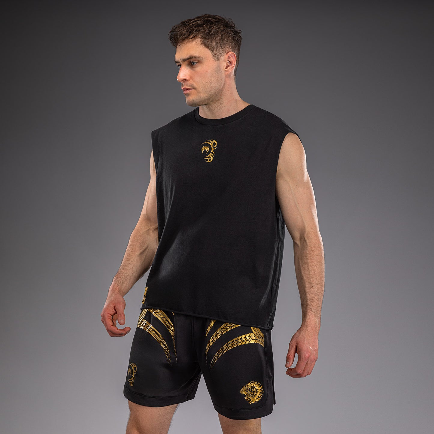 Venum x Mike Tyson Tiger Mouwloos T-shirt - Zwart/Goud