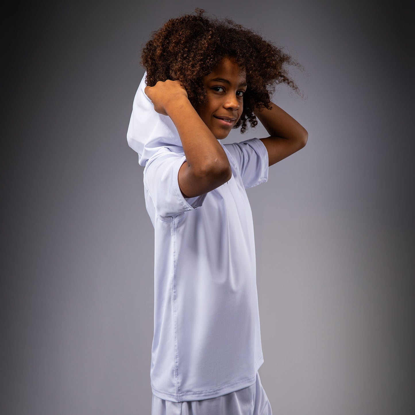 Venum Elite Dry-Tech Hoodie met korte mouwen voor kinderen - Wit