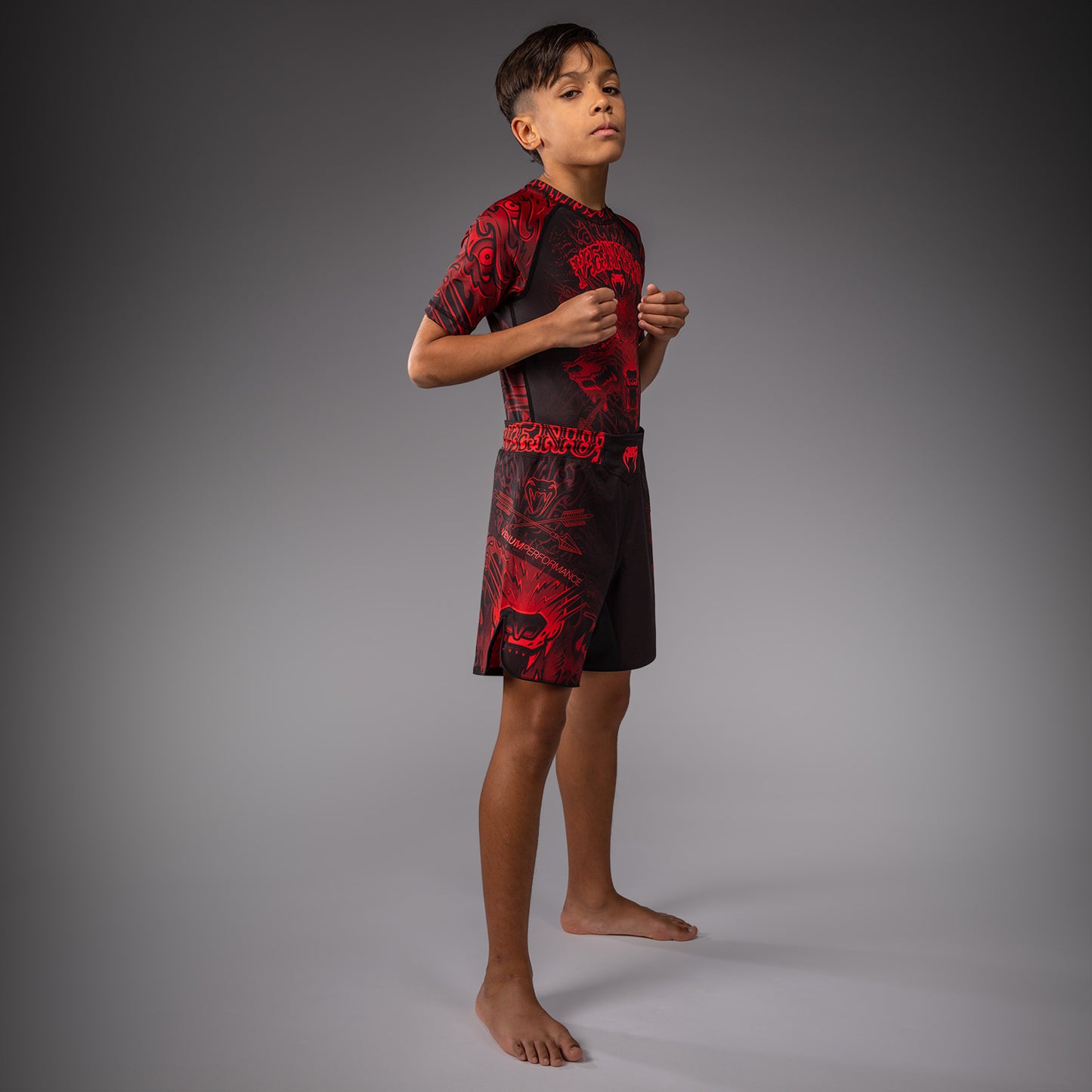 Venum Wolf Atak Kids Fightshorts – Zwart/Rood