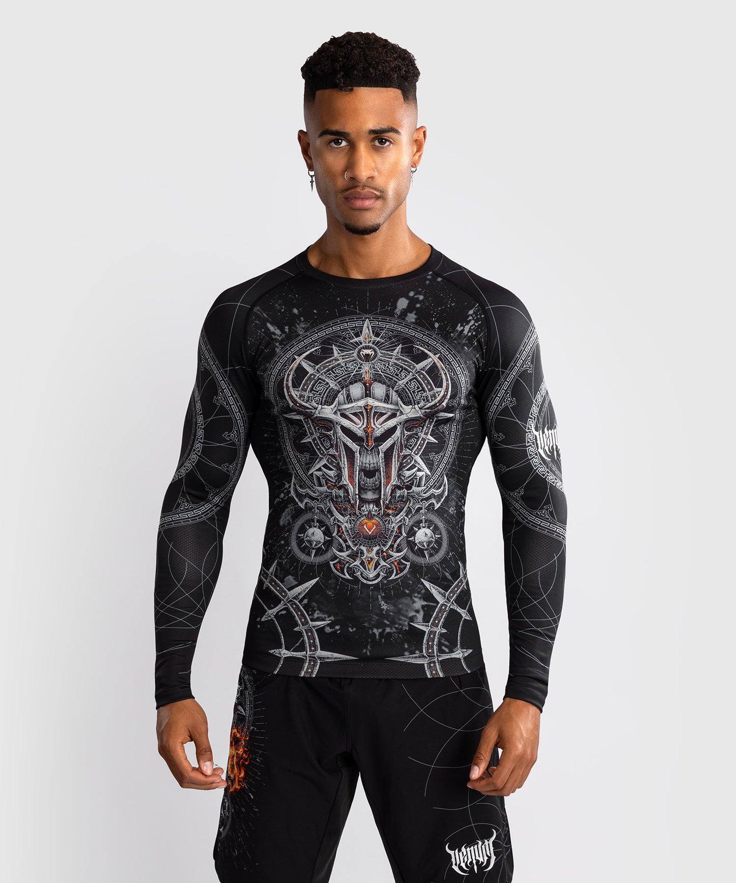 Venum Gladiator 5.0 Heren Lange Mouwen Rashguard - Zwart/Zilver