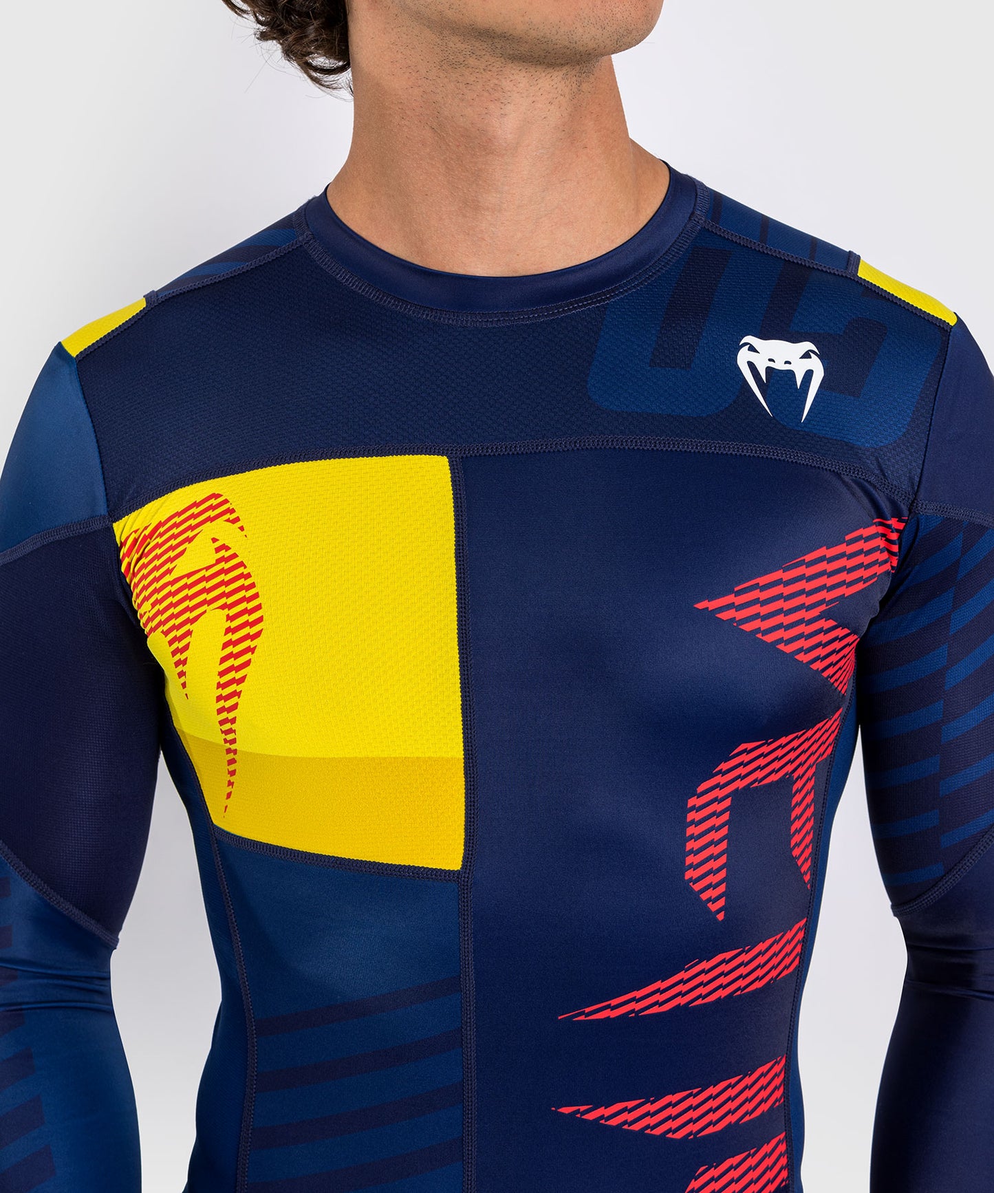Venum Sport 05 T-shirt Compressie Lange Mouw - Blauw/Geel