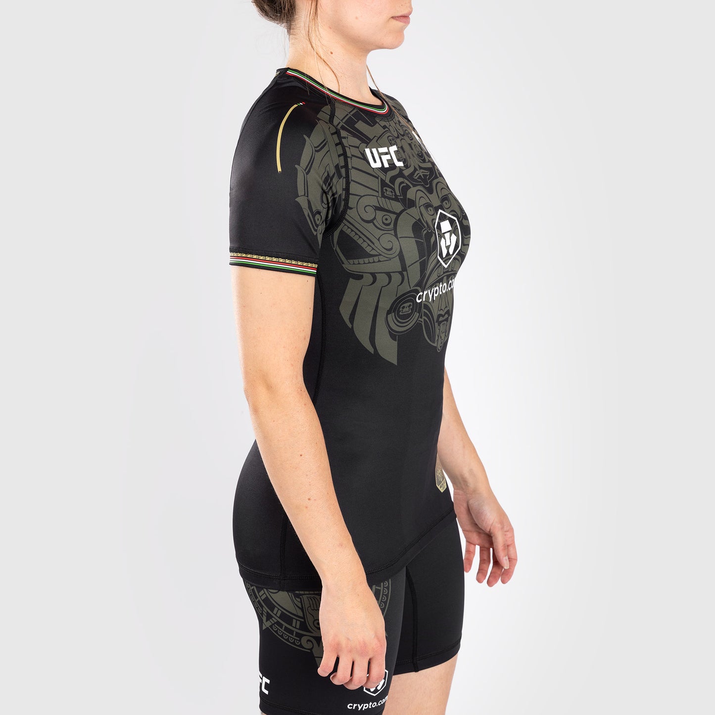 Noche UFC by Venum Authentic Fight Night Performance Rashguard met korte mouwen voor dames, zwart