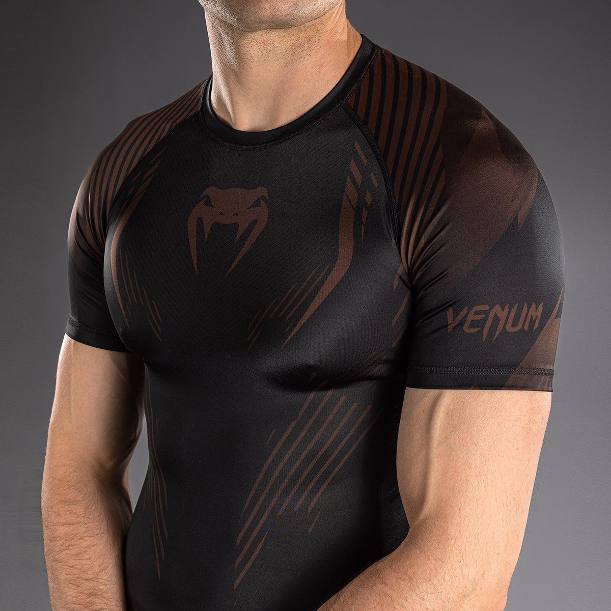 Venum No-Gi 6.0 Rashguard met korte mouwen - Zwart/Bruin