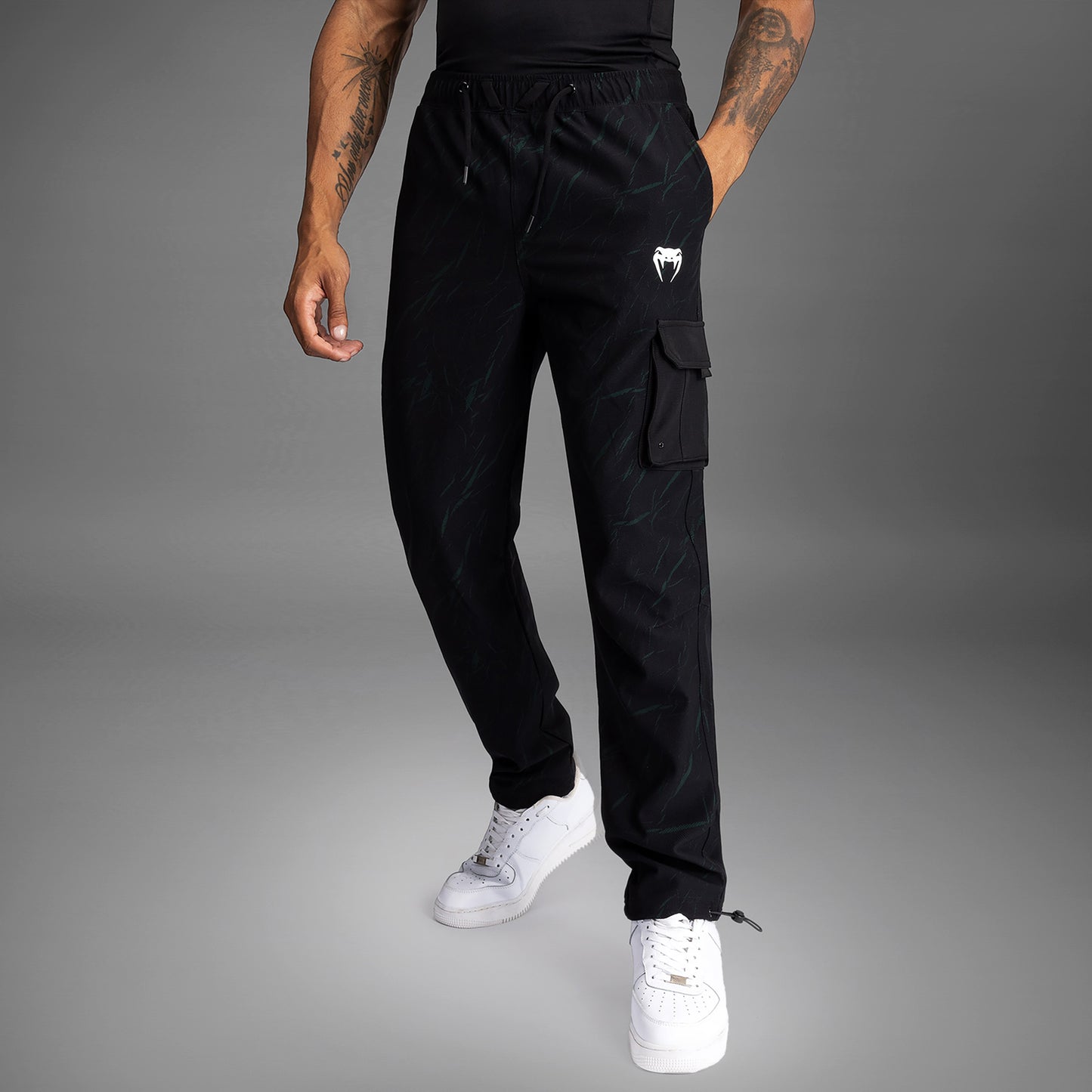 Venum Trooper Heren Joggingbroek - Zwart/Forest Groen