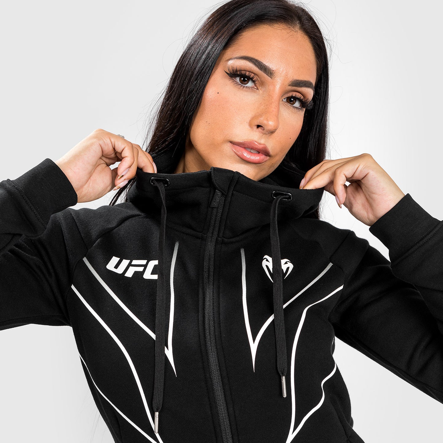 UFC Venum Fight Night 2.0 Replica Vrouwen Full Zip Hoodie - Zwart