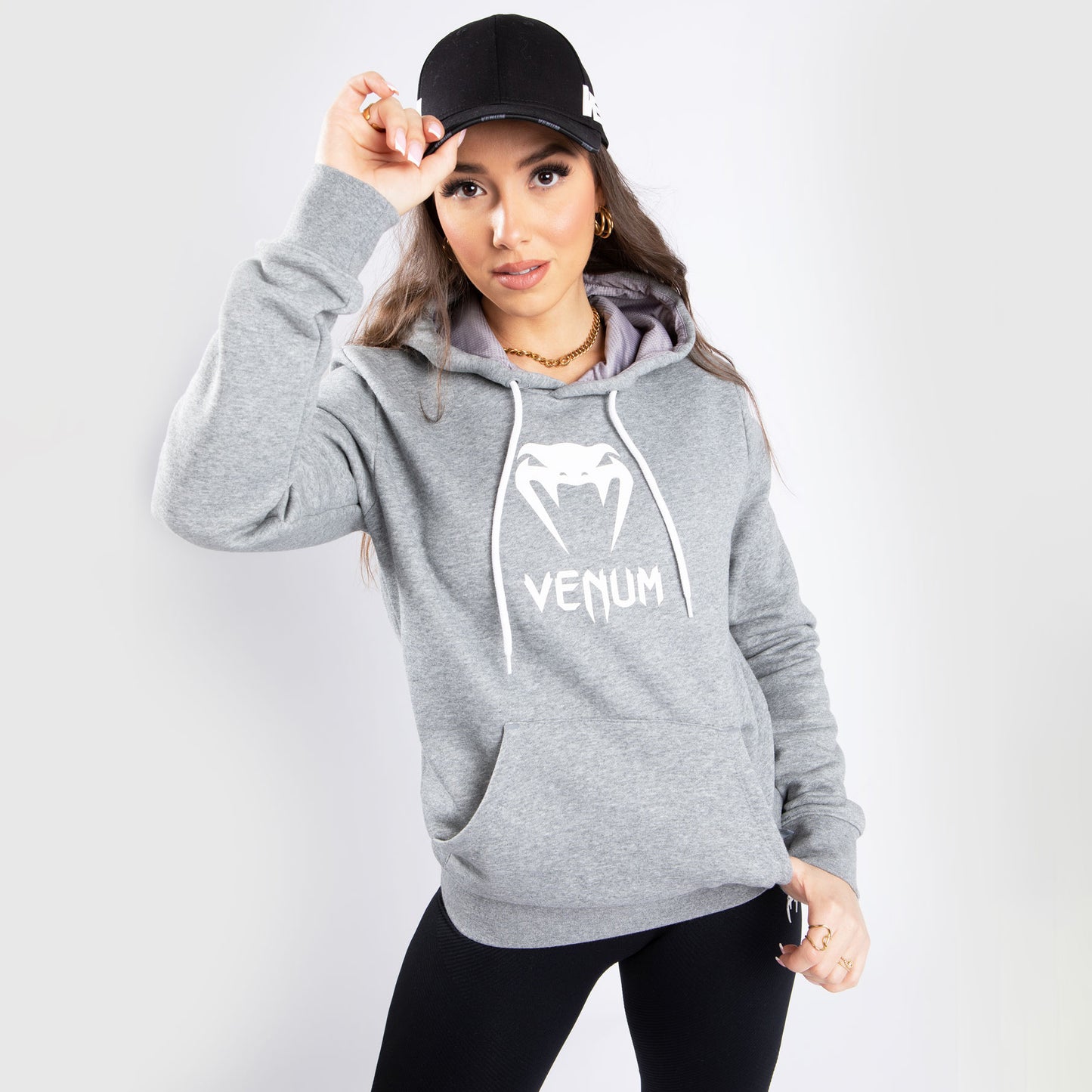 Venum Classic Logo Sweatshirt met Capuchon - Voor dames - Licht Heidegrijs