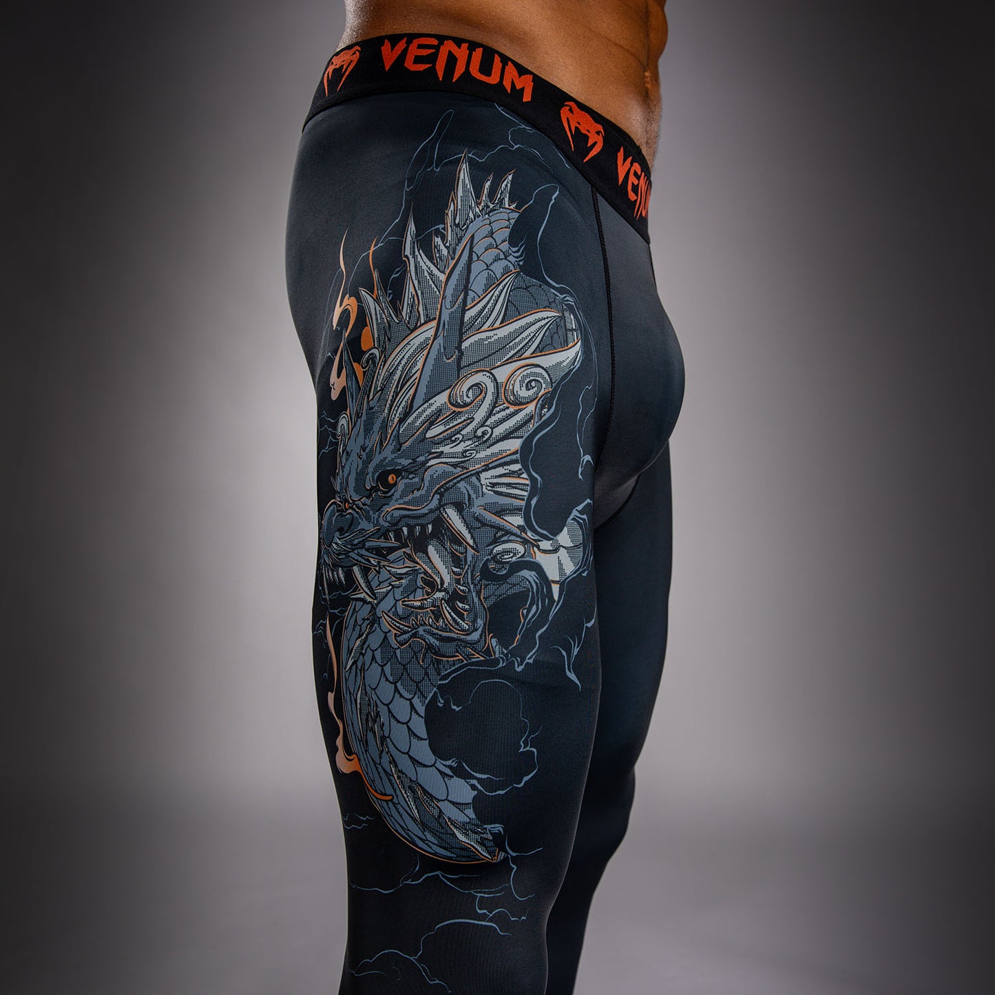 Venum Thunder Dragon Spats – Zwart/Grijs/Koper