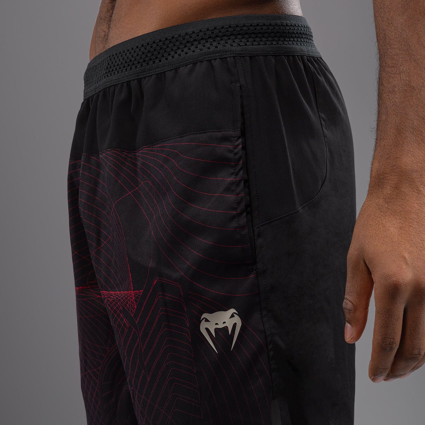 Venum G-Fit Air Trainingsbroek Heren - Diepzwart / Vuurrood
