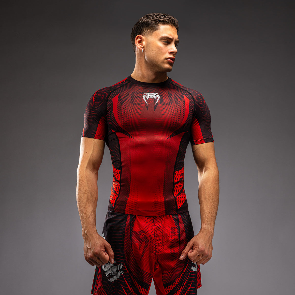 Venum Galactic 3.0 Rashguard met korte mouwen - Rood/Zilver