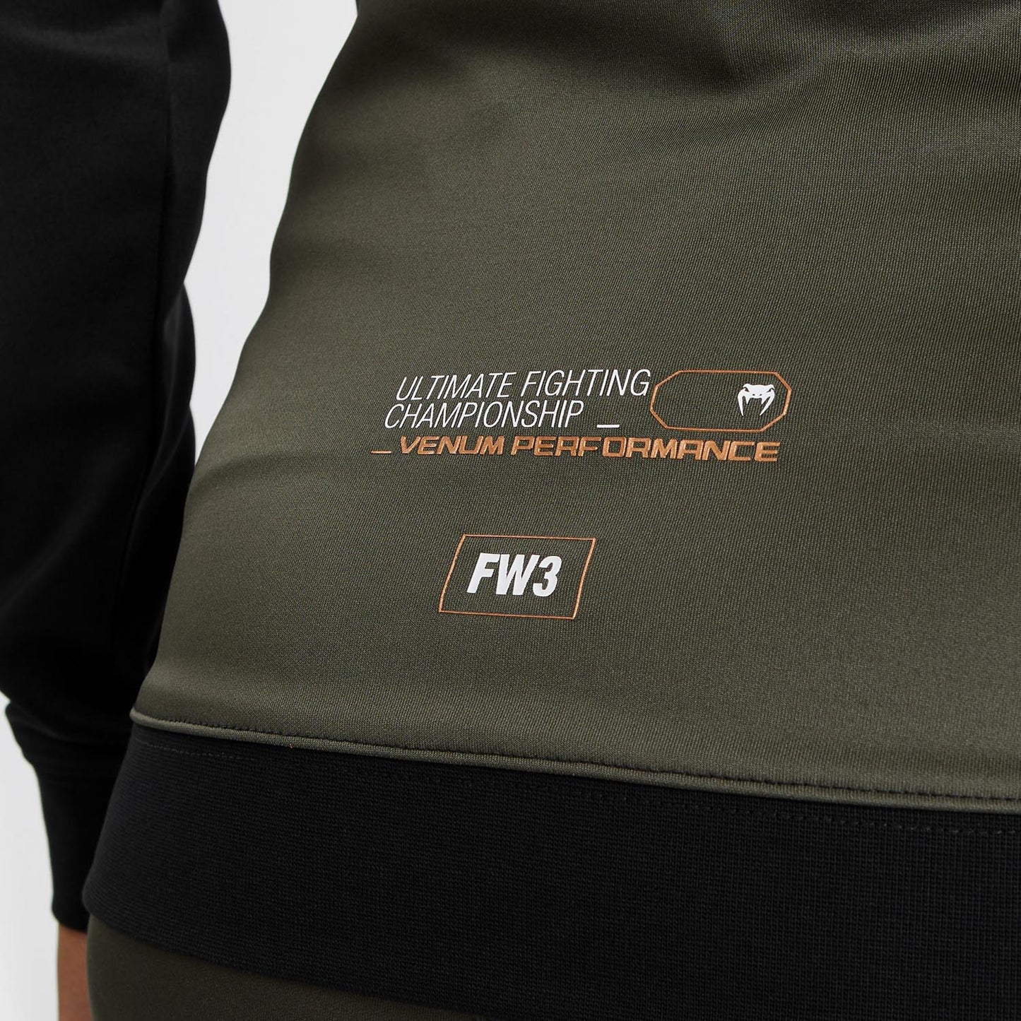 UFC Adrenaline by Venum Fight Week Hoodie met rits voor Dames - Khaki/Brons
