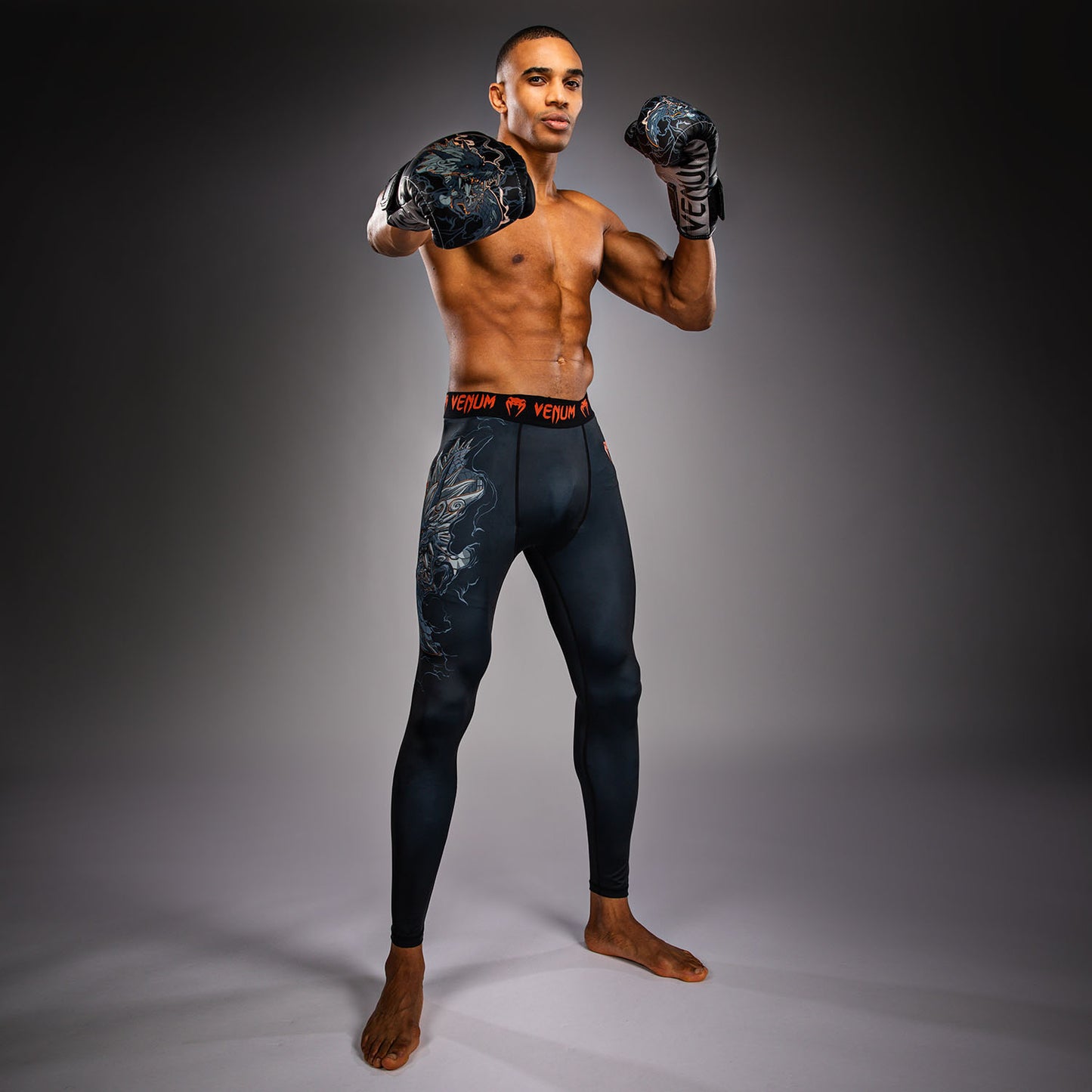 Venum Thunder Dragon Spats – Zwart/Grijs/Koper