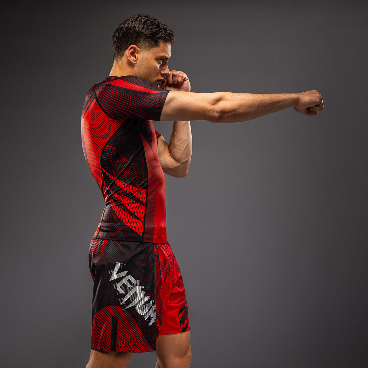 Venum Galactic 3.0 Rashguard met korte mouwen - Rood/Zilver
