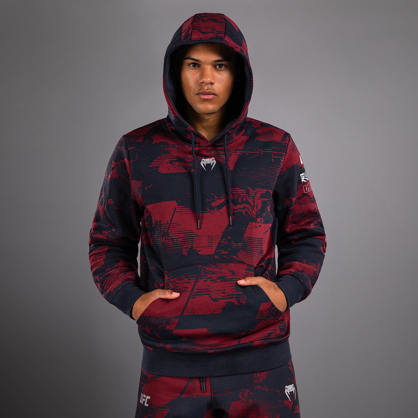 UFC Zenith by Venum Authentic Fight Week Pullover Hoodie Heren - Marineblauw/Bordeauxrood/Zilver