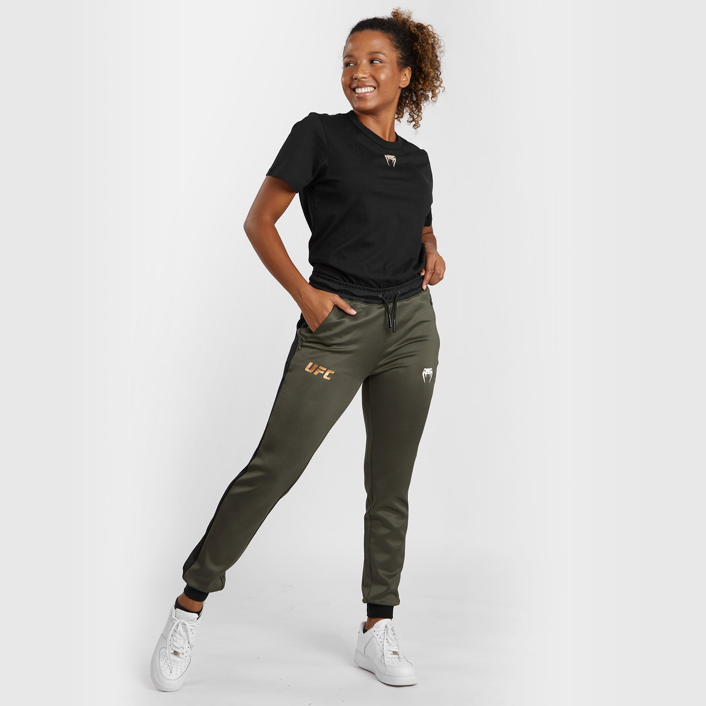 UFC Adrenaline by Venum Fight Week Performance Joggingbroek voor Dames - Khaki/Brons