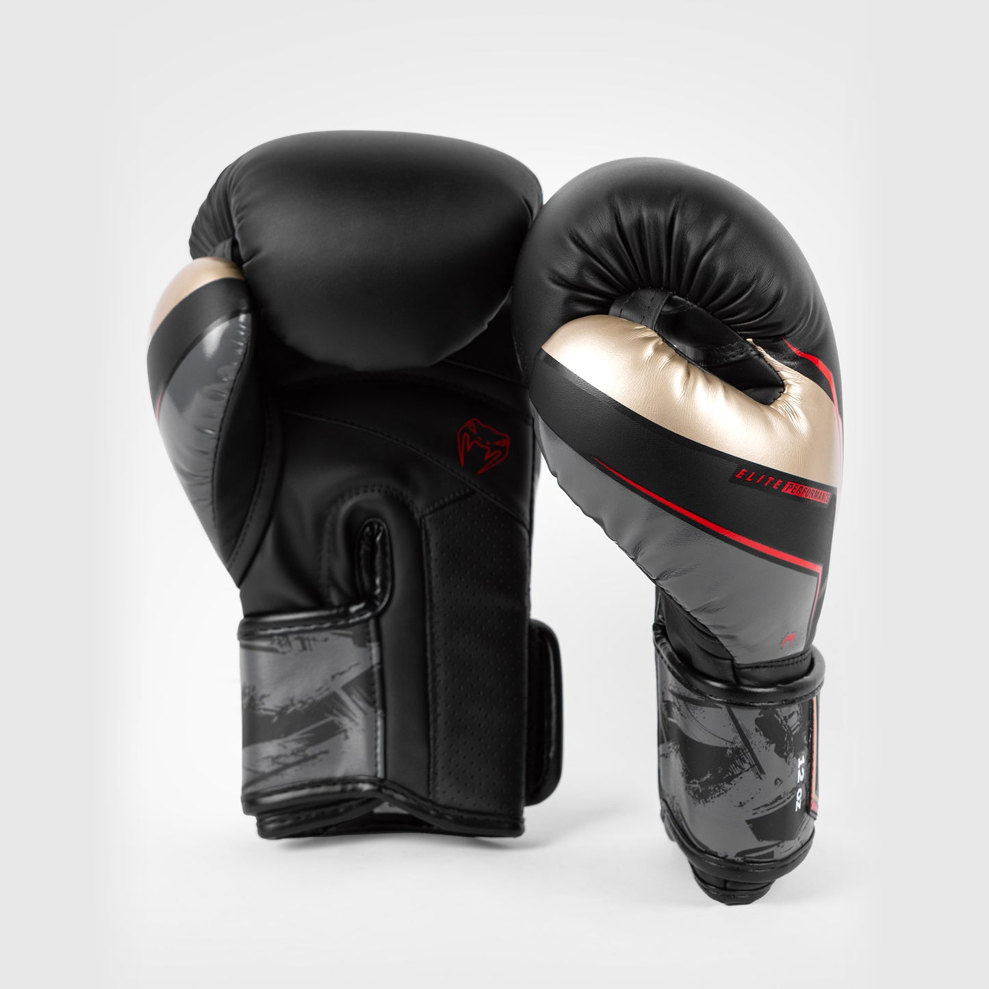 Venum Elite Evo Bokshandschoenen - Zwart/Goud/Rood
