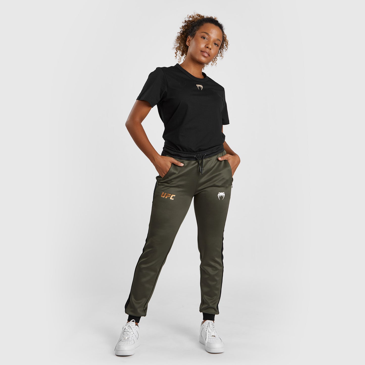 UFC Adrenaline by Venum Fight Week Performance Joggingbroek voor Dames - Khaki/Brons