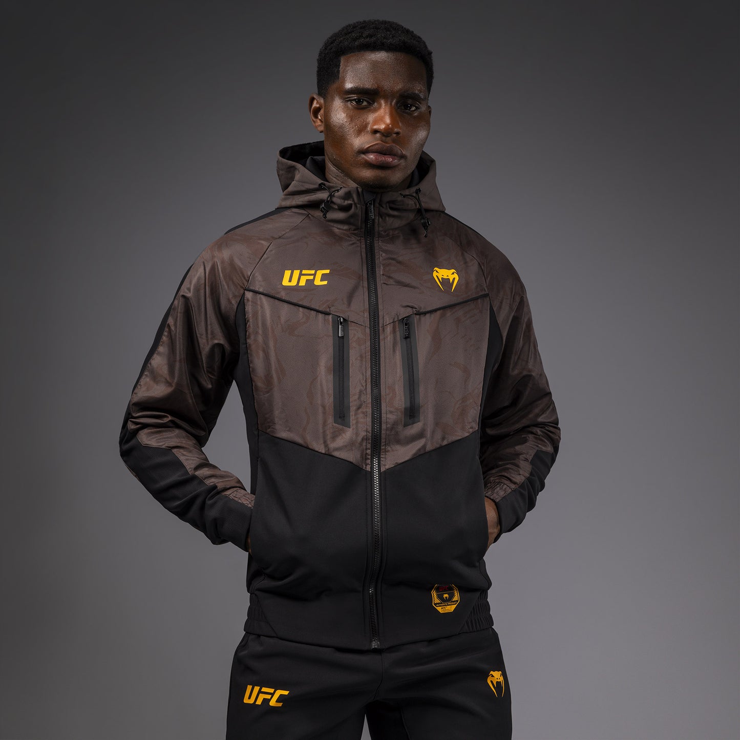 UFC Fusion by Venum Fight Week Zip-Hoodie voor Heren - Earthen Brown
