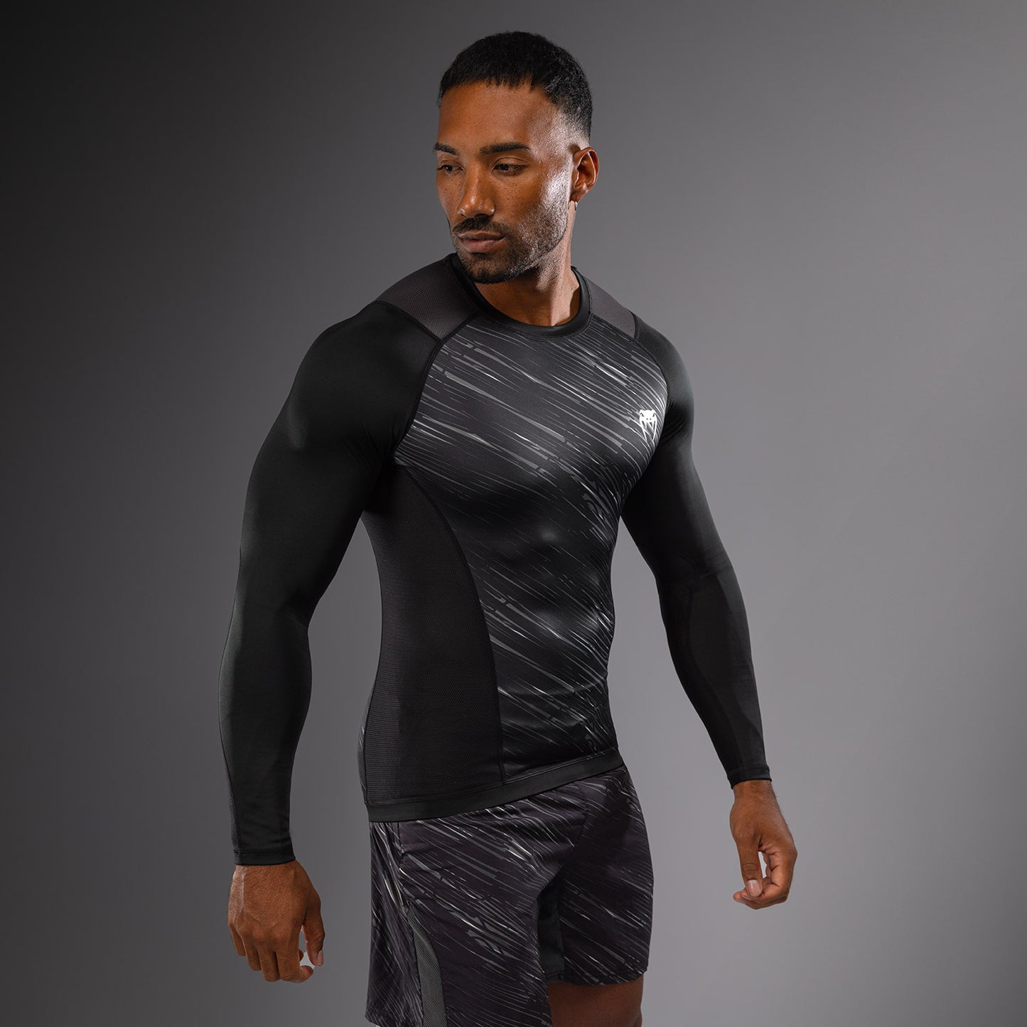 Venum Rapid Lange Mouwen Rashguard - Zwart/Stormgrijs