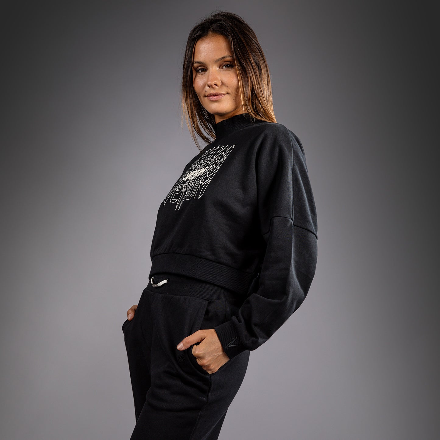 Venum Pulse Dames Cropped Sweatshirt - Zwart/Wit