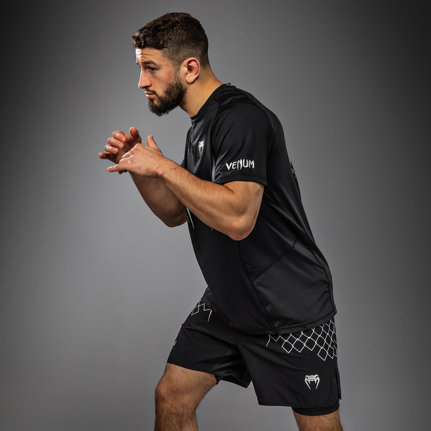 Venum x WOW FC Dry-Tech T-Shirt - Zwart/Zilver Grijs