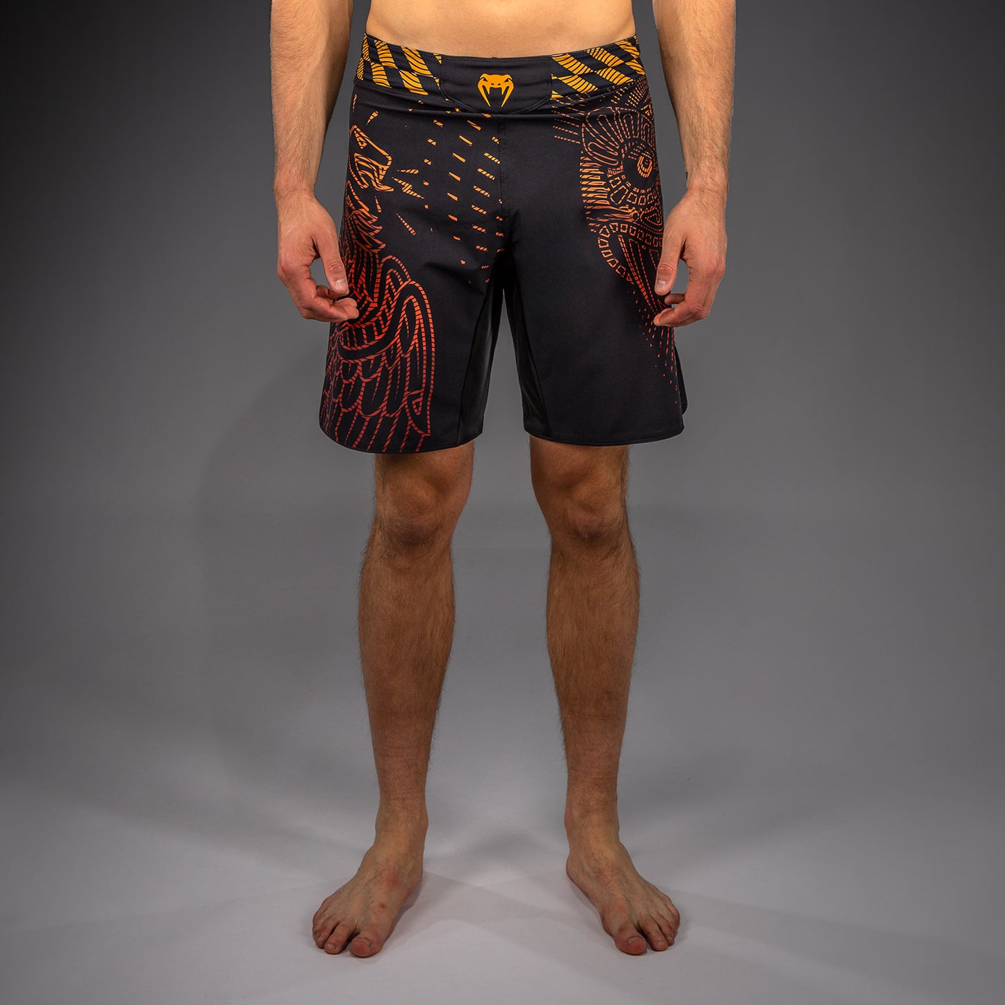 Venum Quetzal Fury Fightshorts - Zwart/Fury Rood/Tangerine