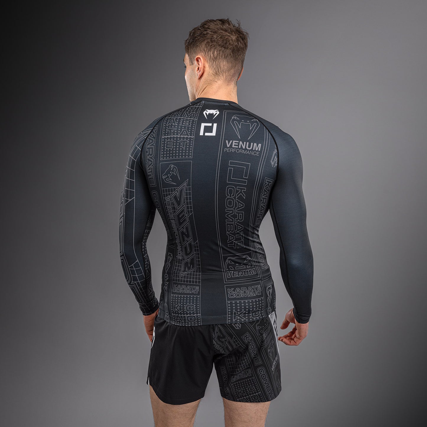 Karate Combat by Venum Rashguard met lange mouwen – Zwart/Grijs