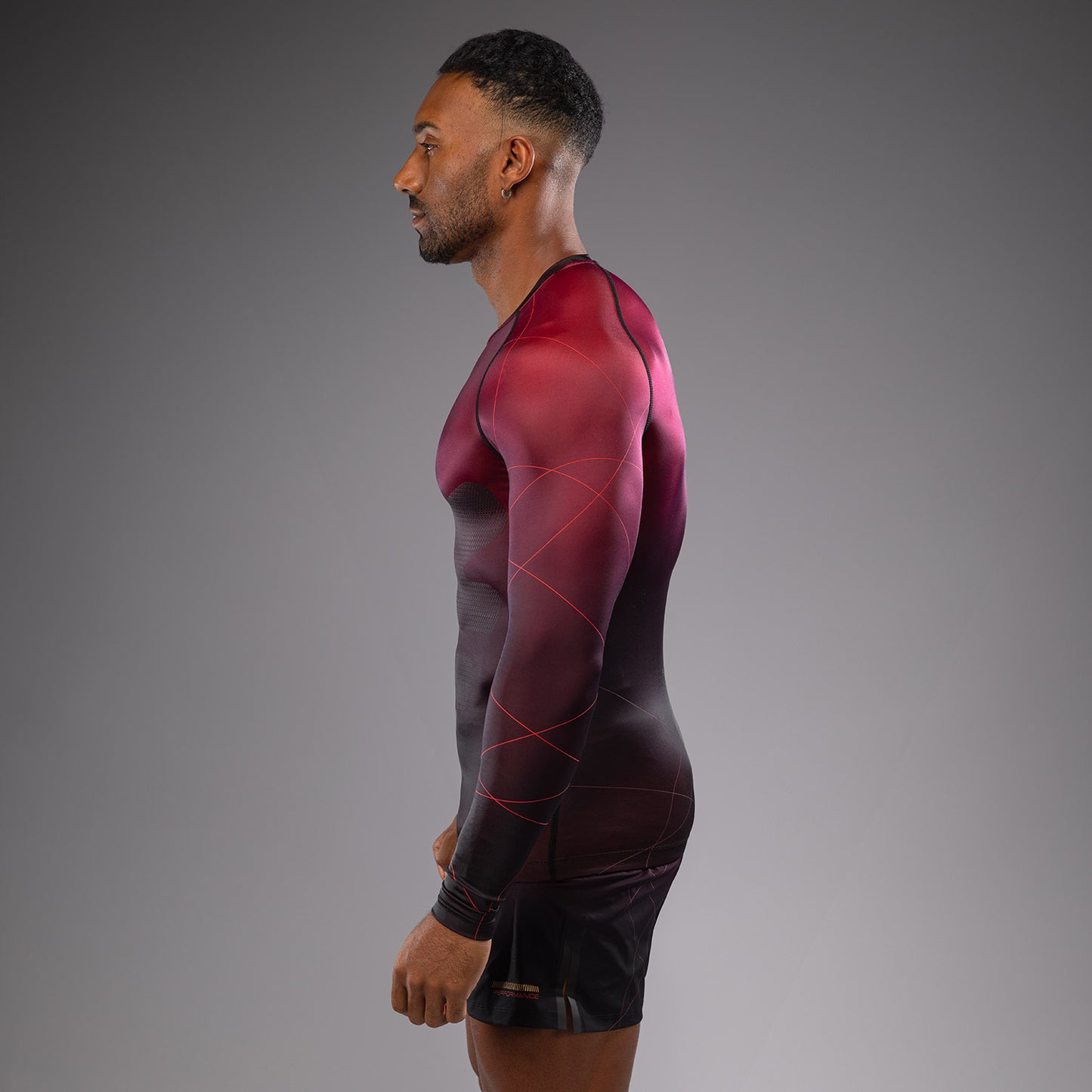 Venum Tactical XT Heren-Rashguard met lange mouwen - Zwart/Bourgondië/Goud