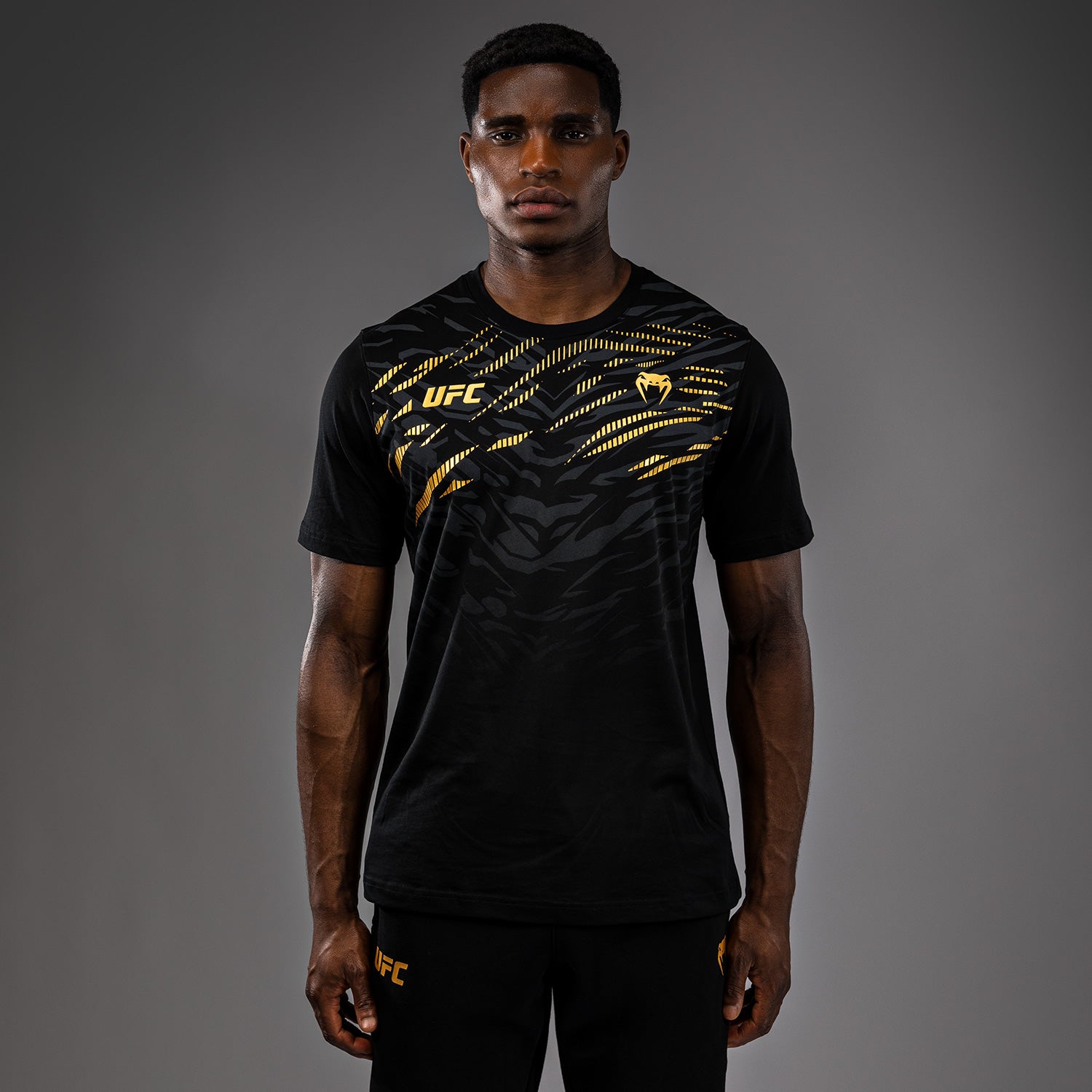 UFC ヘビ柄 ブラック Tシャツ UFC Fusion by Venum Replica Korte Mouwen T-shirt voor Heren