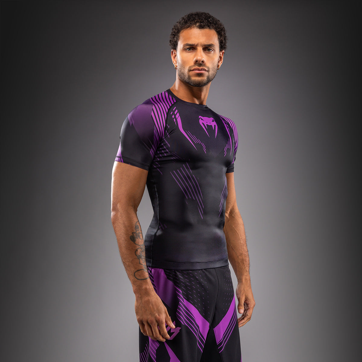 Venum No-Gi 6.0 Rashguard met korte mouwen - Zwart/Paars
