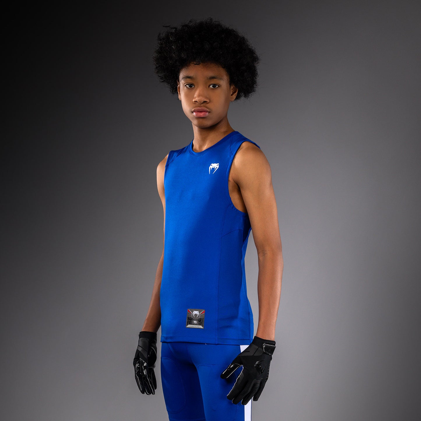 Venum Elite Football Mouwloos Compressie T-shirt voor kinderen - Koningsblauw