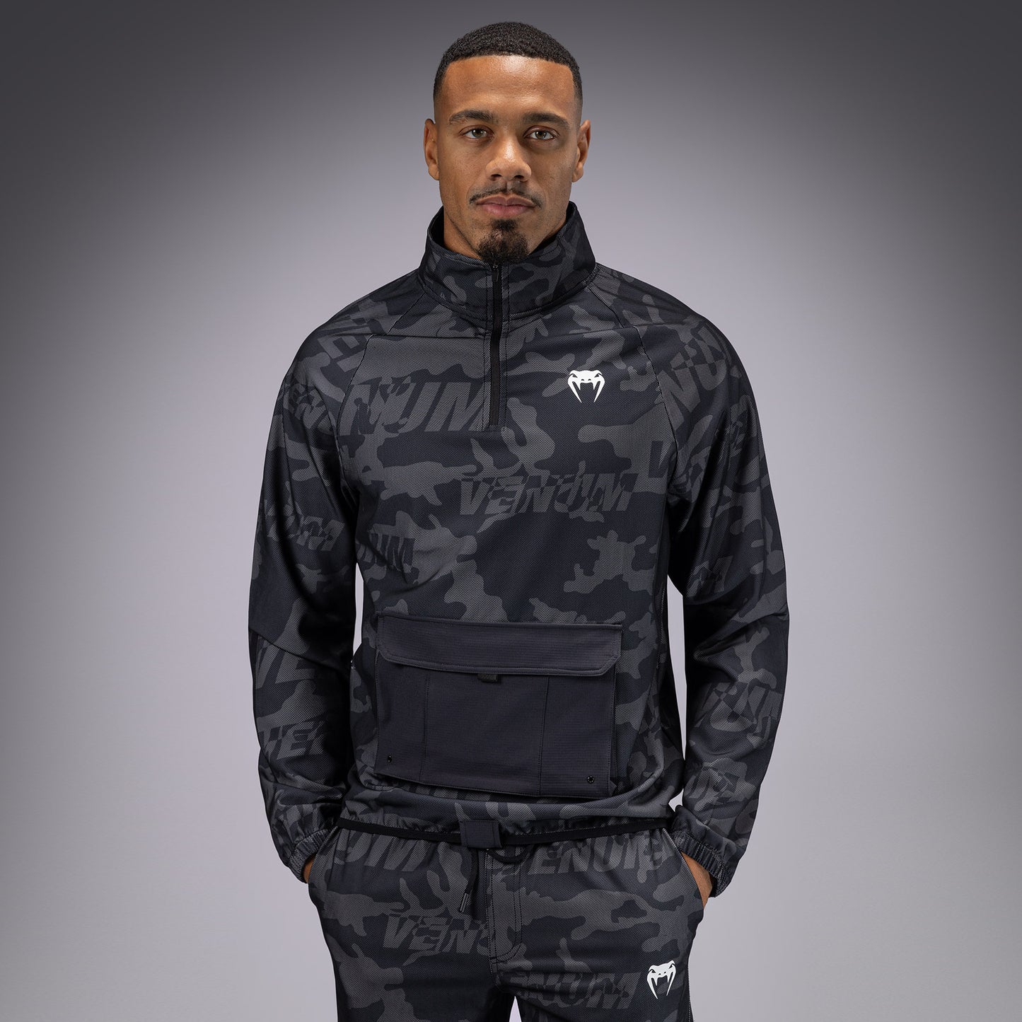 Venum Trooper Heren Trainingsjack - Zwart/Dark Charcoal
