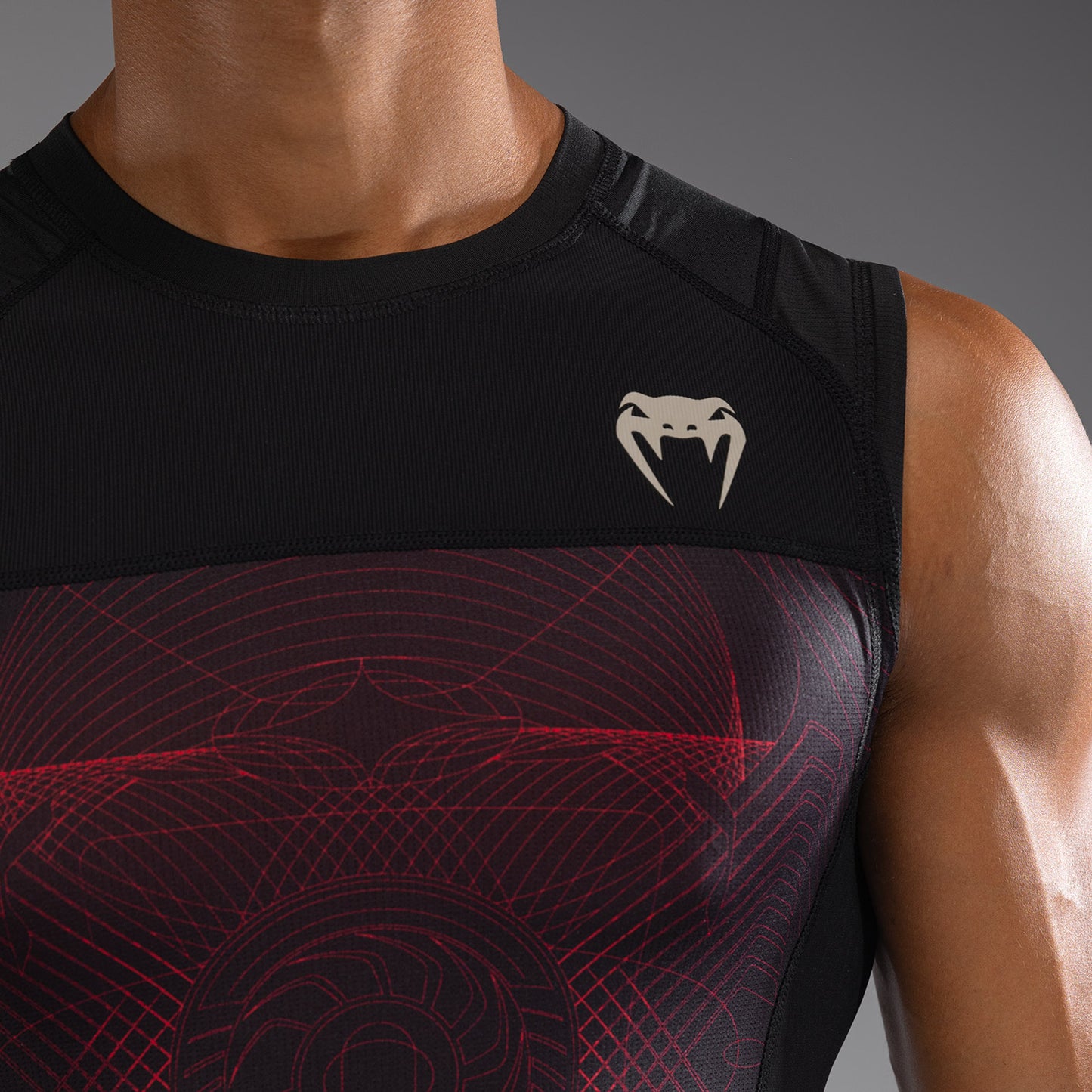 Venum G-Fit Air Mouwloze Rashguard Heren - Diepzwart / Vuurrood
