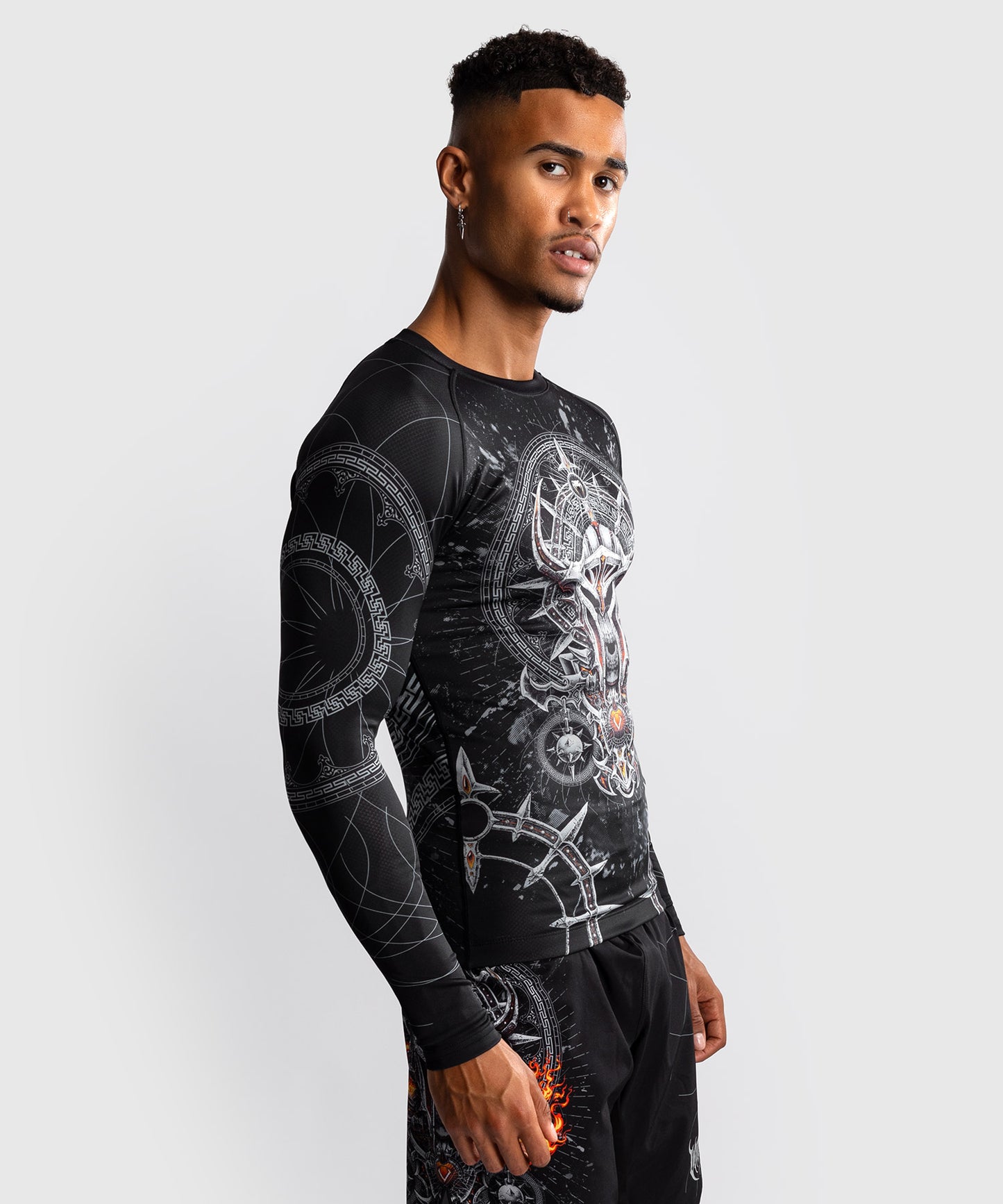 Venum Gladiator 5.0 Heren Lange Mouwen Rashguard - Zwart/Zilver