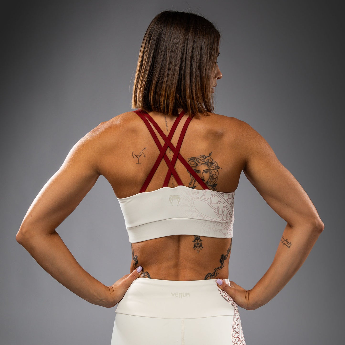 Venum Serpenti Dames Sportbeha – Ivoor/Bordeaux