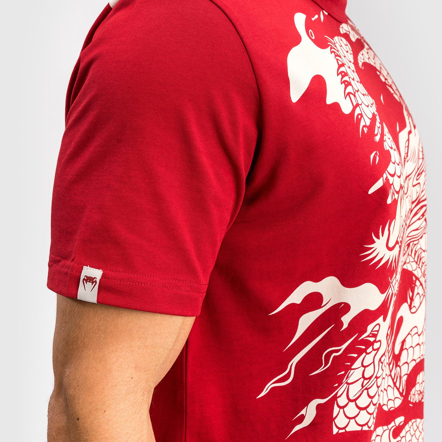 Venum Dragon's Flight Heren T-Shirt - Kersrood/Crème Wit