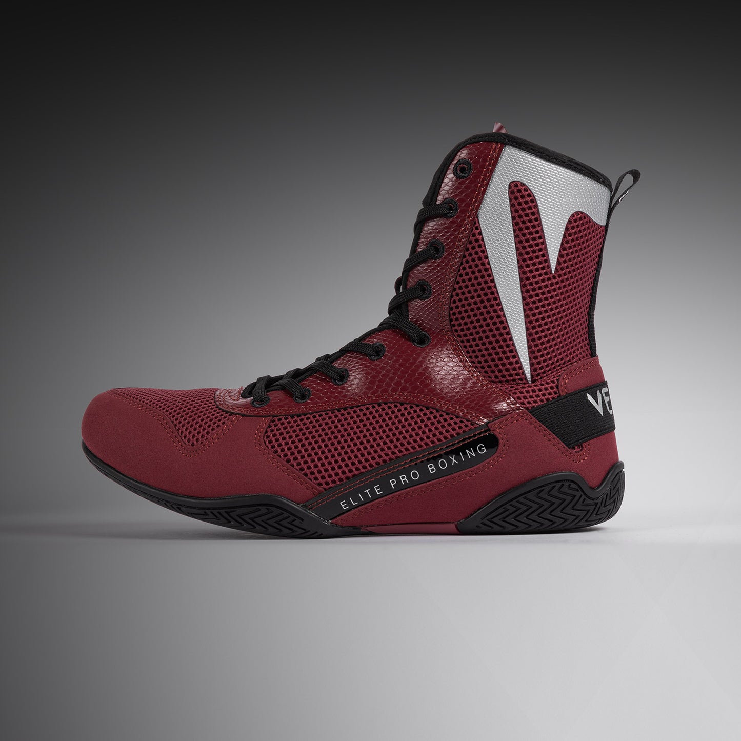 Venum Elite Boksschoenen - Bourgondisch/Zilver