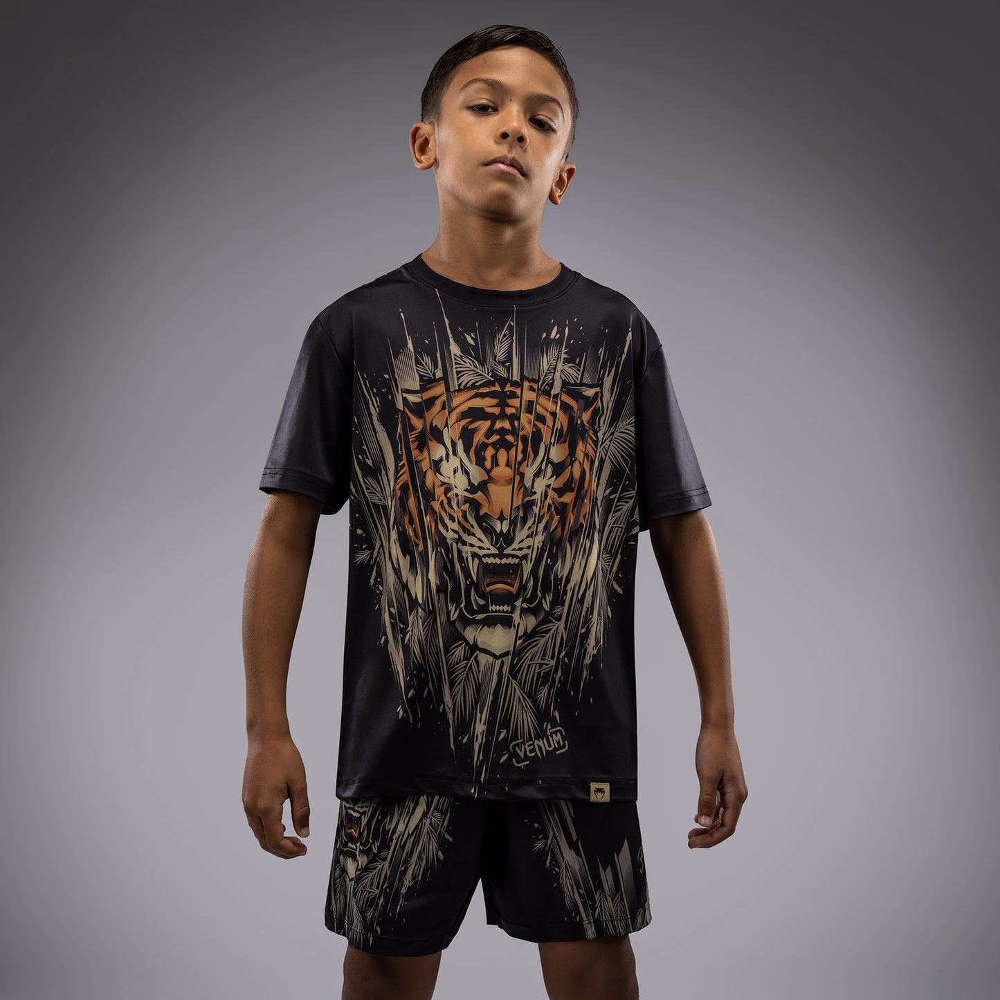 Venum Tiger Kids Dry Tech T-Shirt - Zwart / Neon Oranje