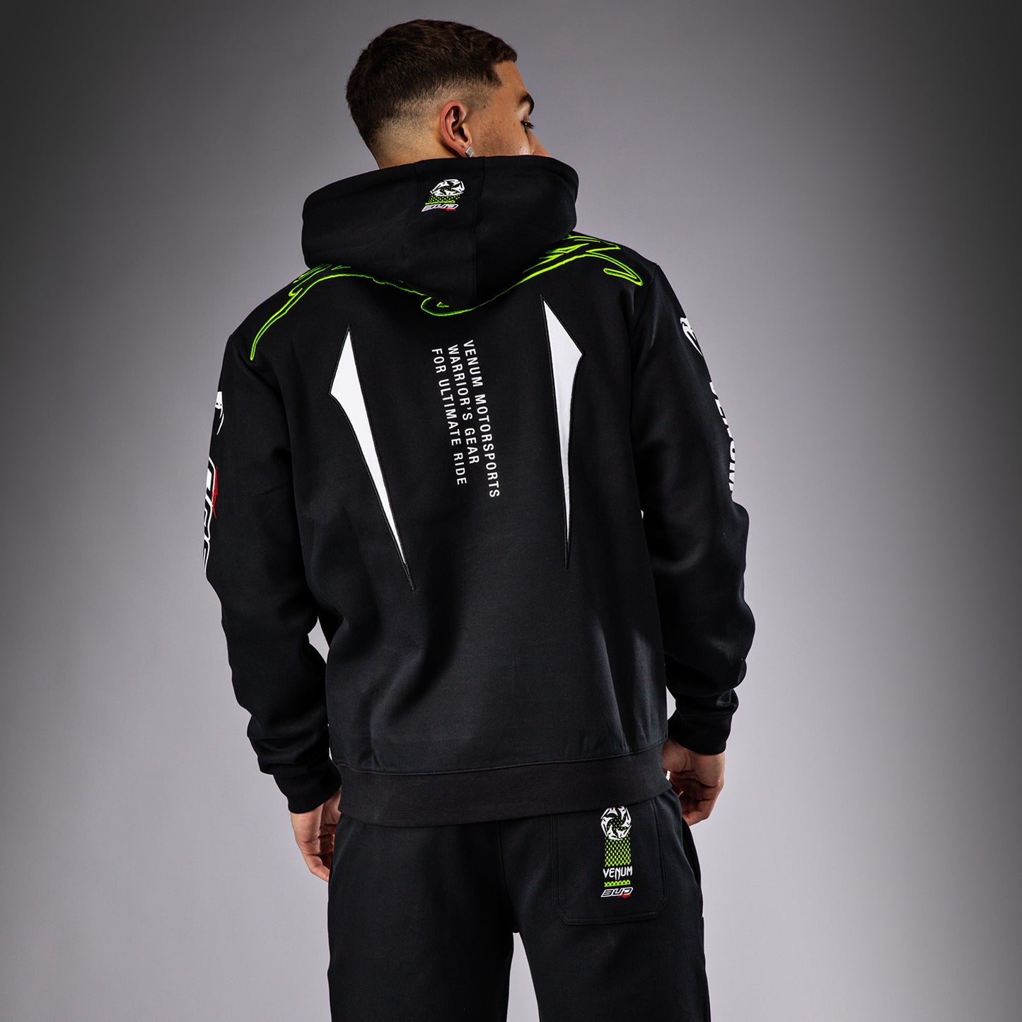 Venum x Bud Racing Heren Hoodie - Zwart/Wit/Limoengroen