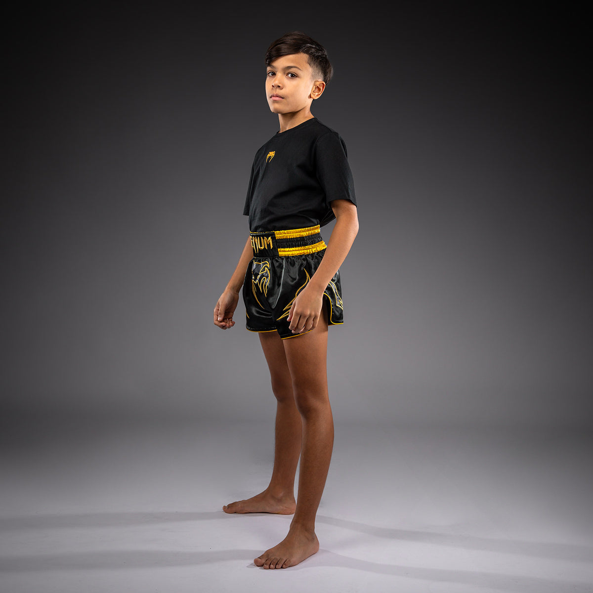 Venum Bangkok Fury Muay Thai-short voor kinderen - Zwart/Goud