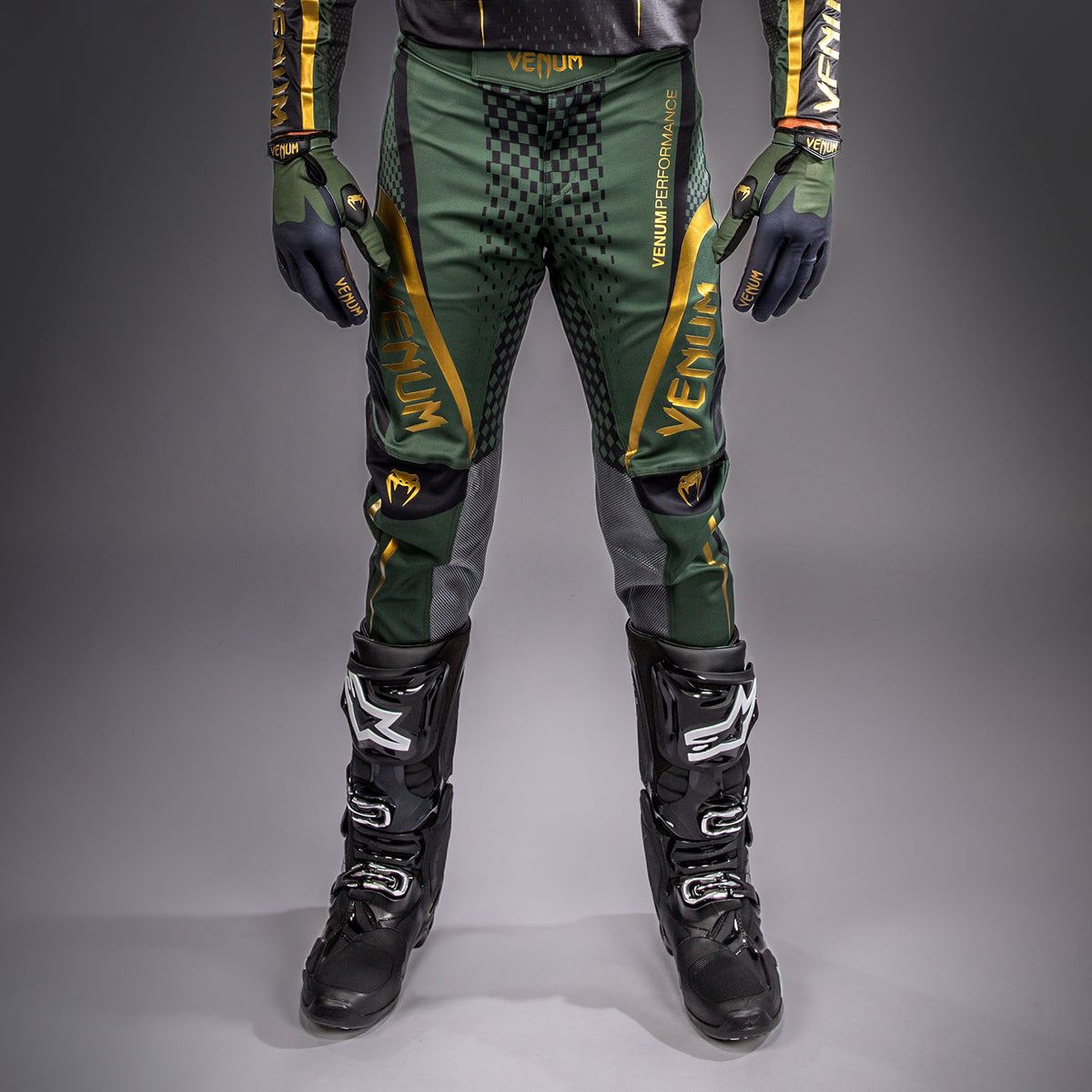 Venum MX Challenger Motorsportsbroek - Zwart/Groen/Goud