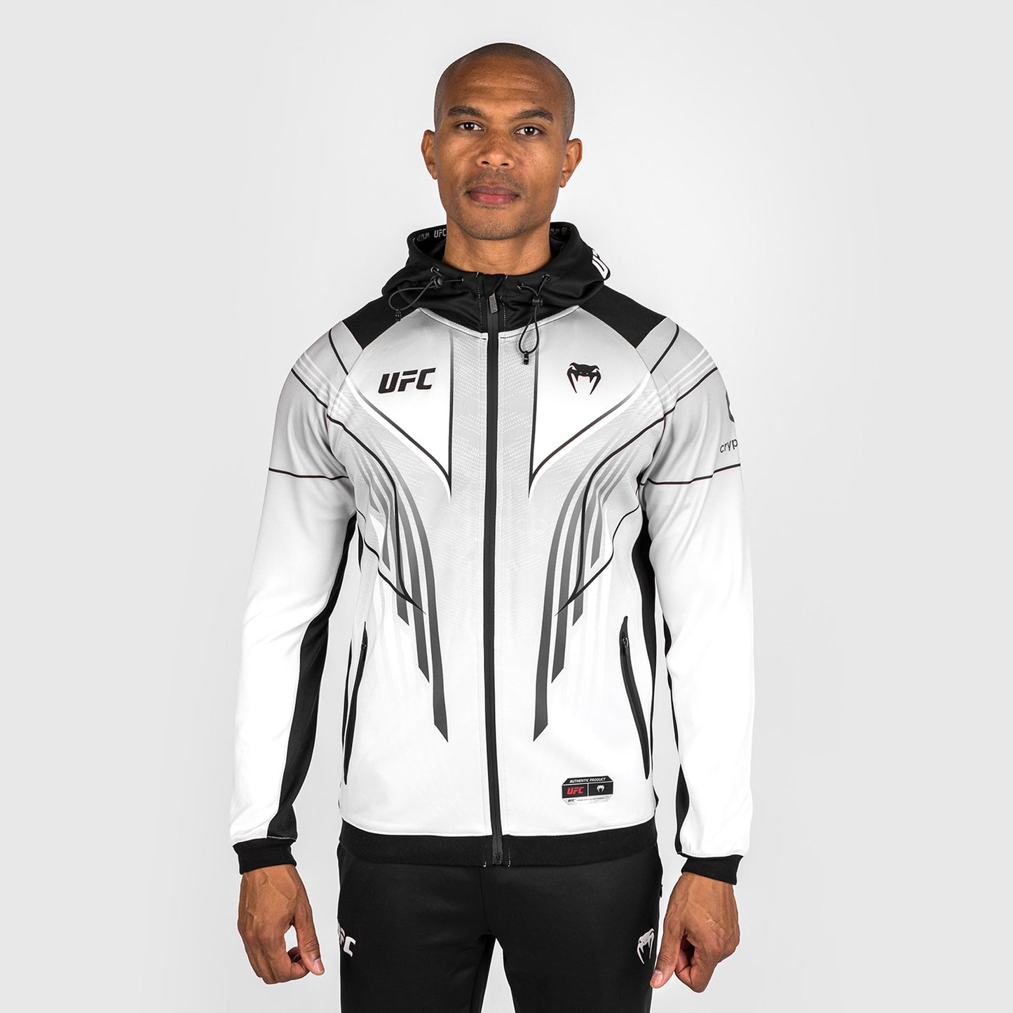 UFC Venum Gepersonaliseerde Authentic Fight Night 2.0 Heren Walkout Hoodie - Wit