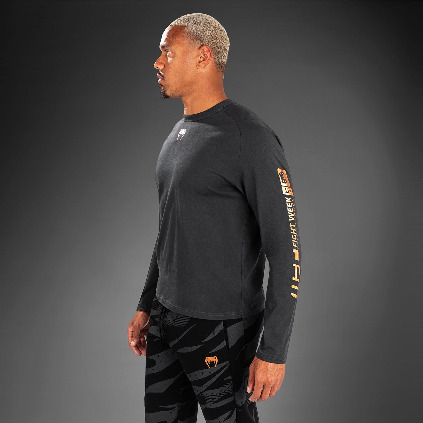 UFC Adrenaline By Venum Fight Week Heren T-Shirt Met Lange Mouwen - Charcoal Grey