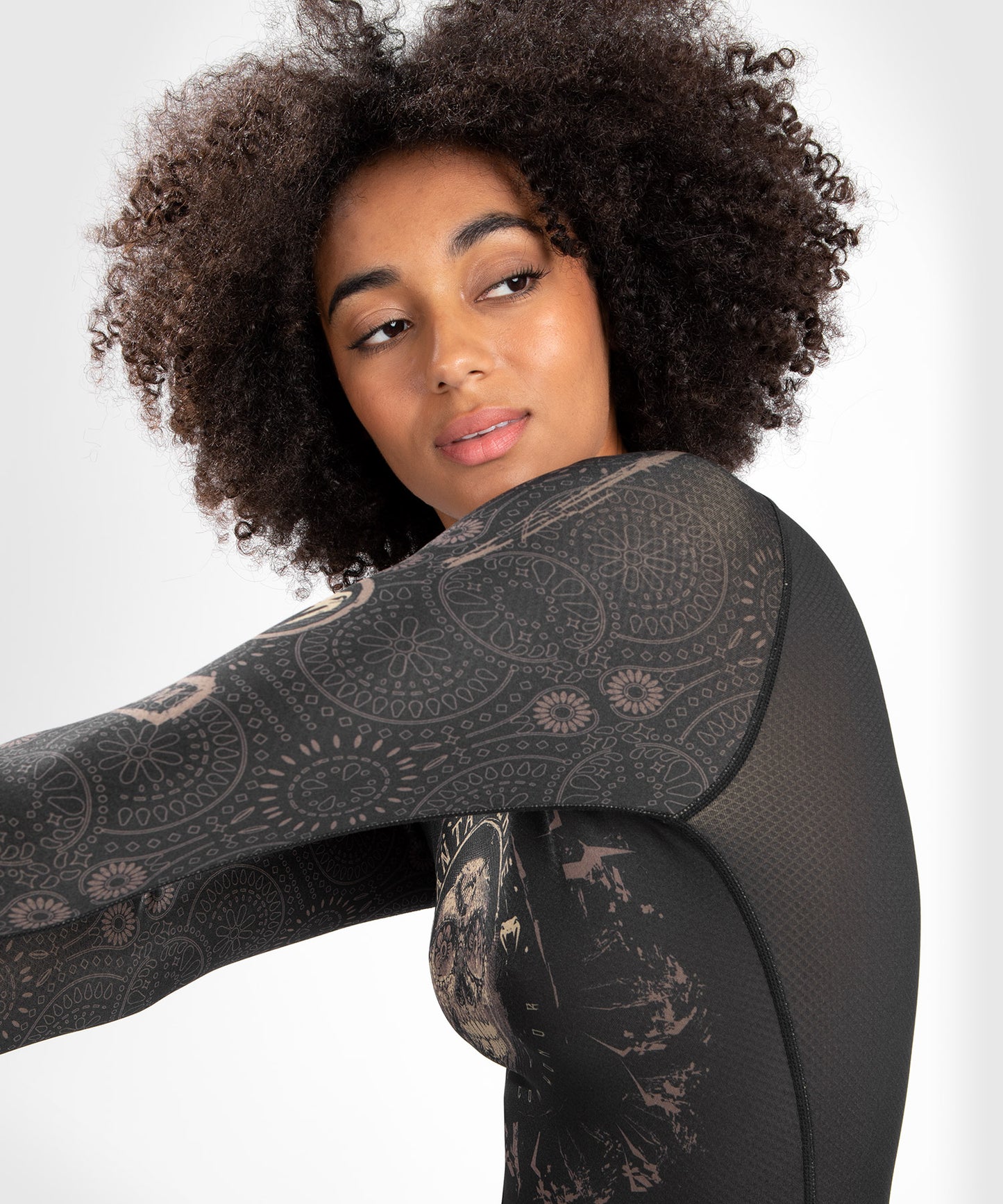 Venum Dames Santa Muerte Dark Side - Rashguard lange mouwen - zwart/bruin