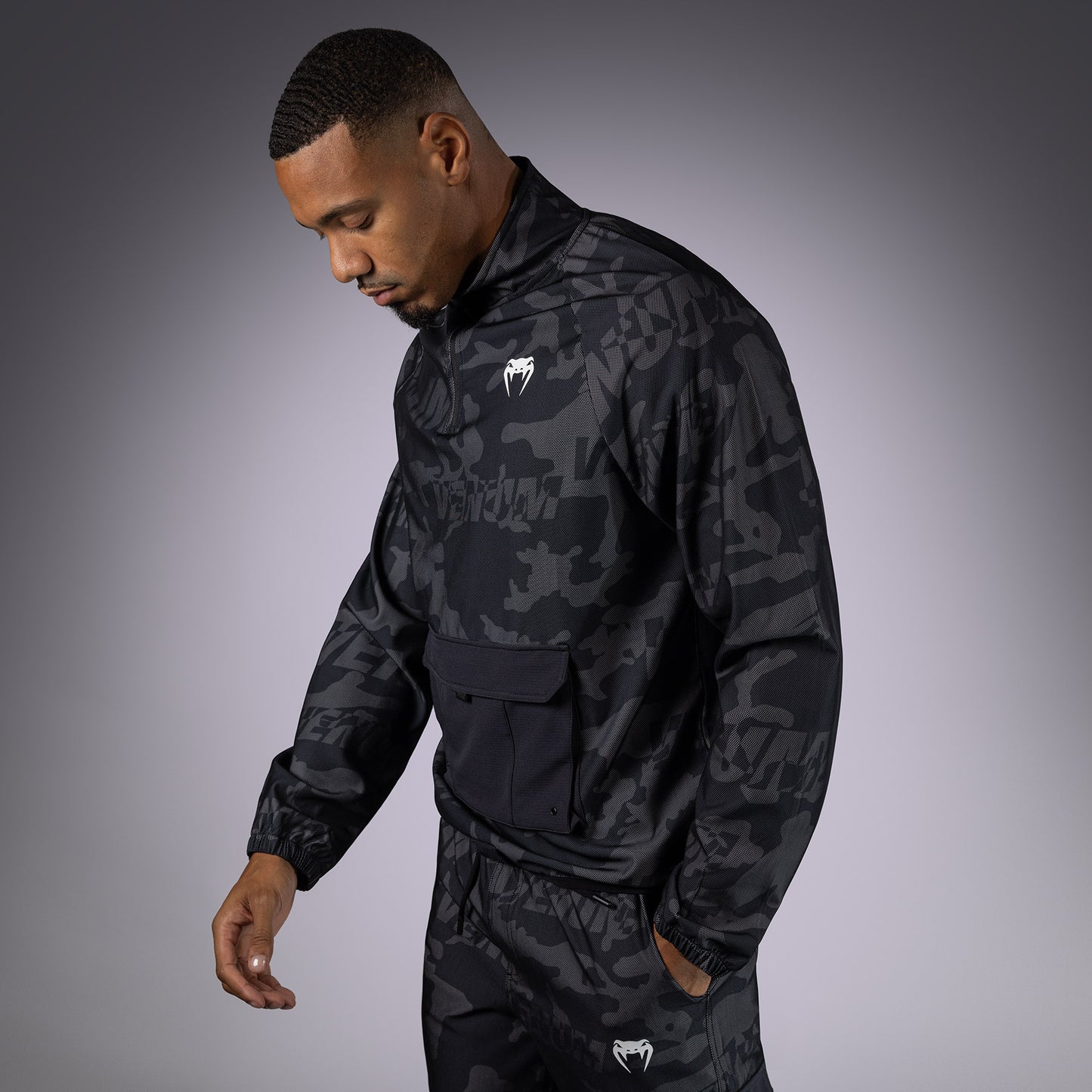 Venum Trooper Heren Trainingsjack - Zwart/Dark Charcoal
