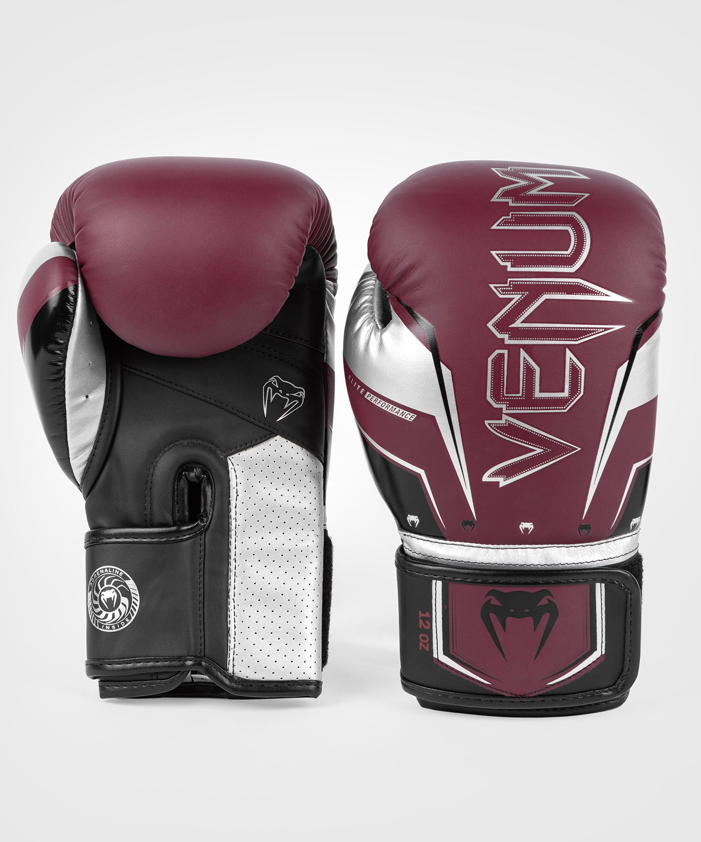 Venum Elite Evo Bokshandschoenen - Bourgondië/Zilver