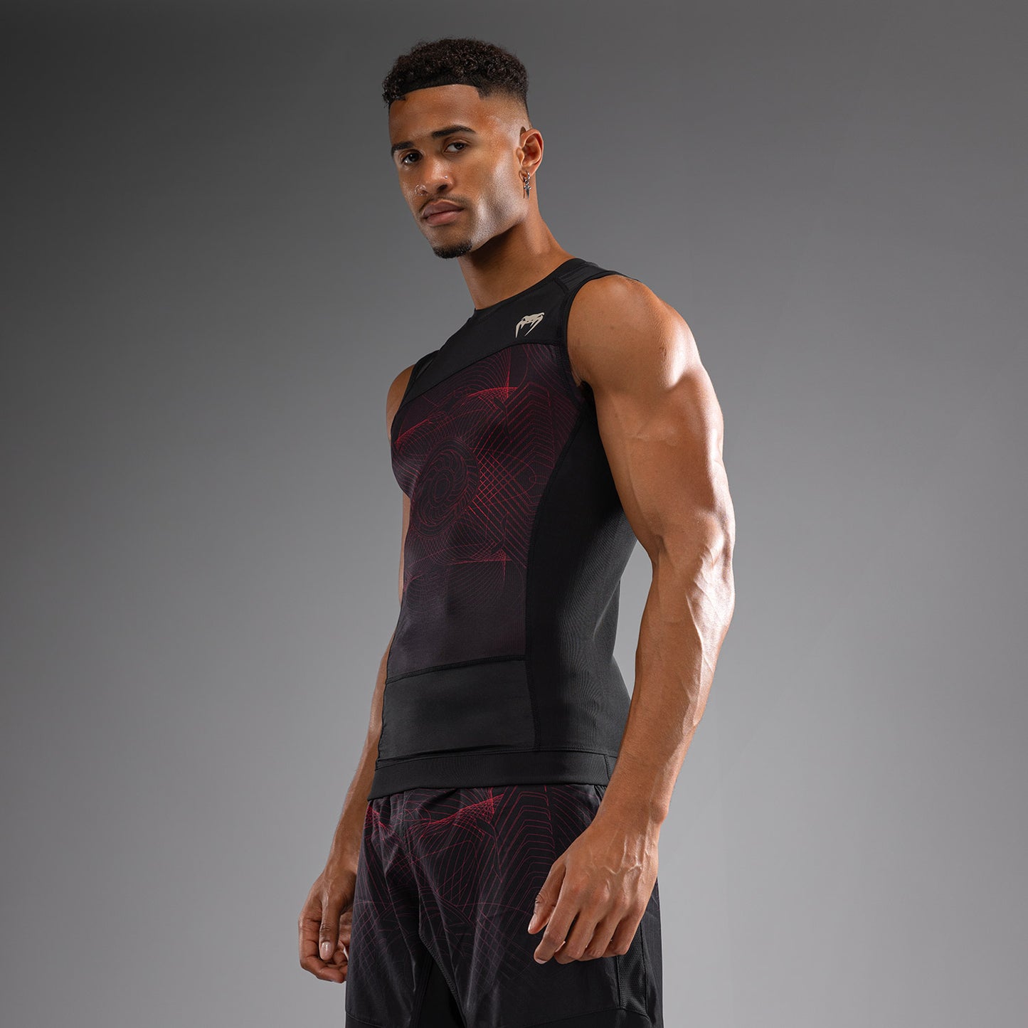 Venum G-Fit Air Mouwloze Rashguard Heren - Diepzwart / Vuurrood